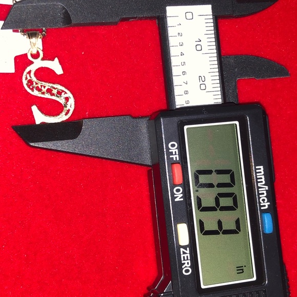 10k solid gold diamond cut S initial monogram pendant, NOT PLATED Free ship Sale - Picture 3 of 4